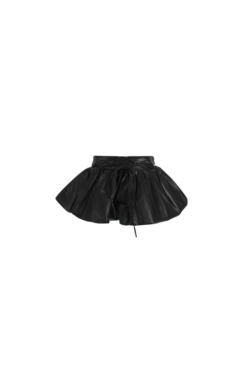 Peplum Belt in Black Leather — снимка 2