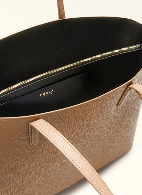 Кожена 'Tote' чанта Furla Ava Toffee Nero — снимка 5