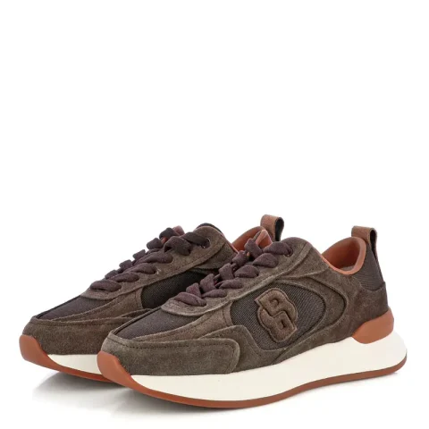 Дамски Сникърс BOSS – 50563381 B ICON RUNN CVSD DARK BROWN — снимка 3
