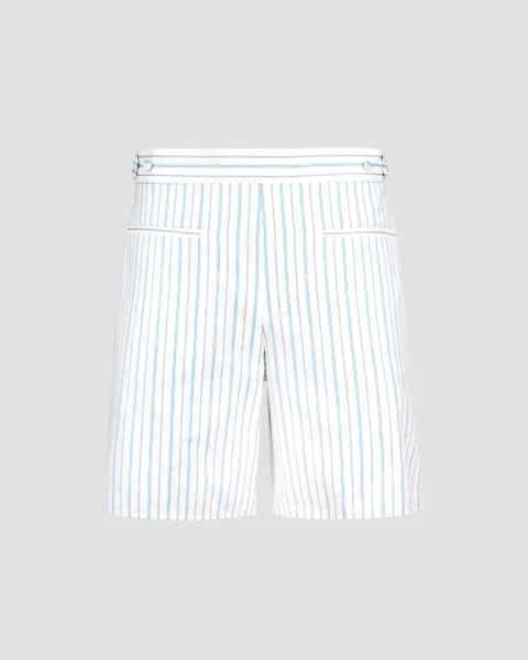 Striped Cotton Shorts