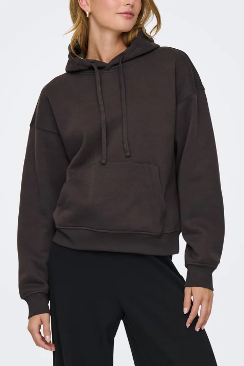 Суичър Onlbest L/S Hood 15338730 19-1109 TCX chocolate torte — снимка 2