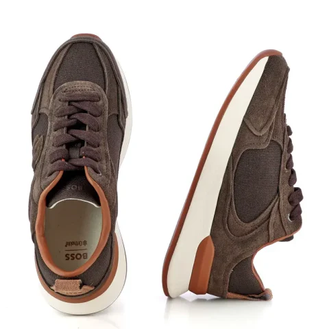 Дамски Сникърс BOSS – 50563381 B ICON RUNN CVSD DARK BROWN — снимка 5