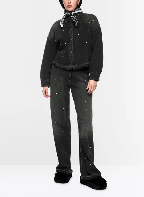 Риза от деним със 'sparkling' детайли Marc Cain Sports — снимка 2