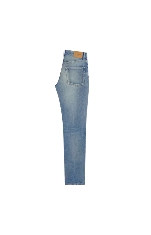 Mid-Rise Straight Jeans in Medium Blue — снимка 2
