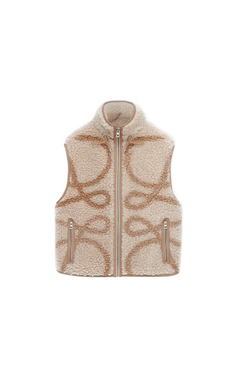 Vest in Beige Wool Blend