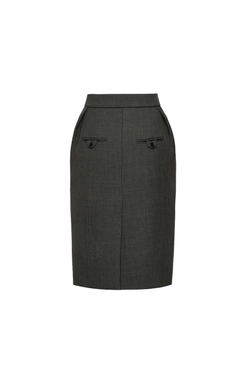 Tailored Pencil Skirt in Grey — снимка 2