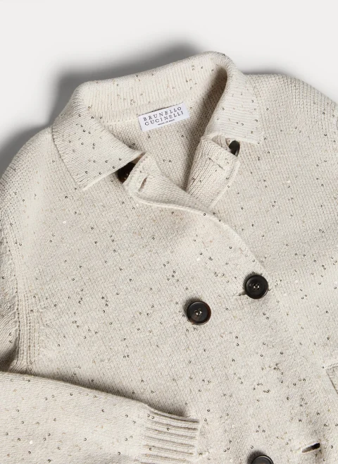 Двуредна жилетка с пайети Brunello Cucinelli Kids 8 — снимка 3