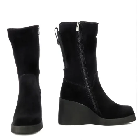 Дамски Боти На Платформа CARLO FABIANI – 057-2501 BLACK NUBUCK — снимка 5