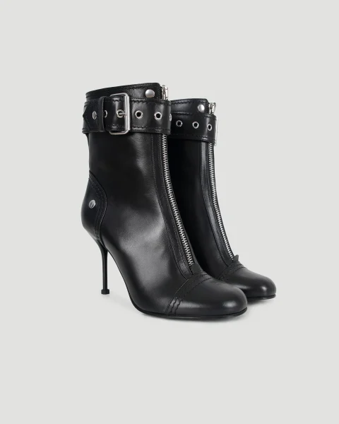 Leather Ankle Boots in Black — снимка 2