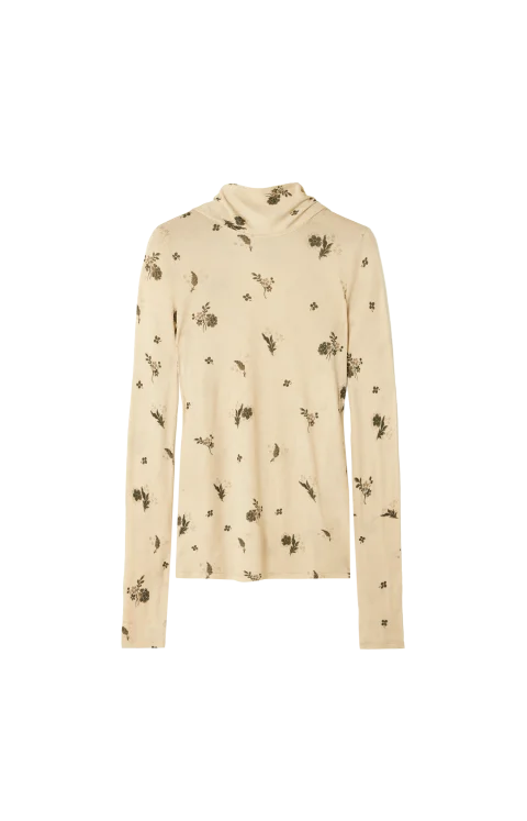 Floral-Print Jersey Blouse