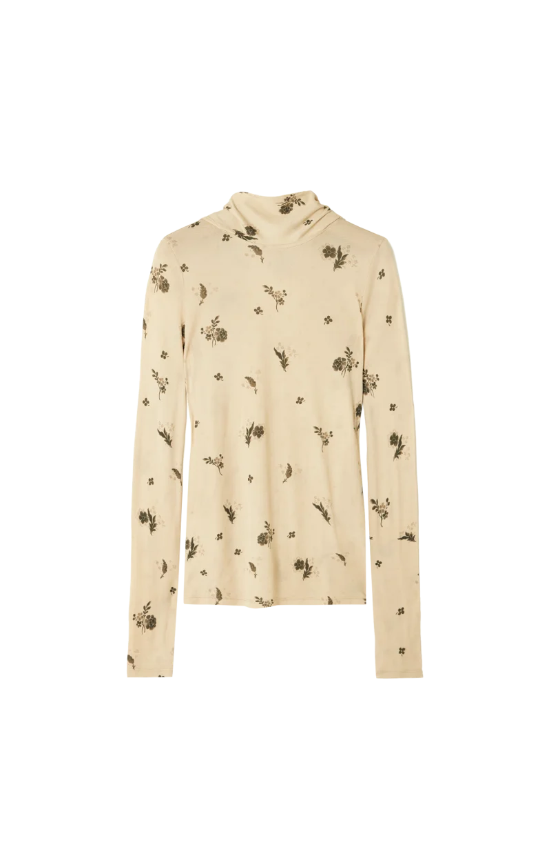 Floral-Print Jersey Blouse