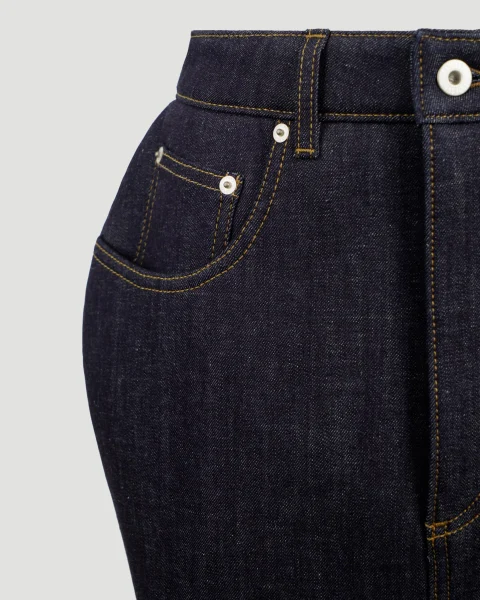 Curved Mini Skirt in Denim — снимка 4