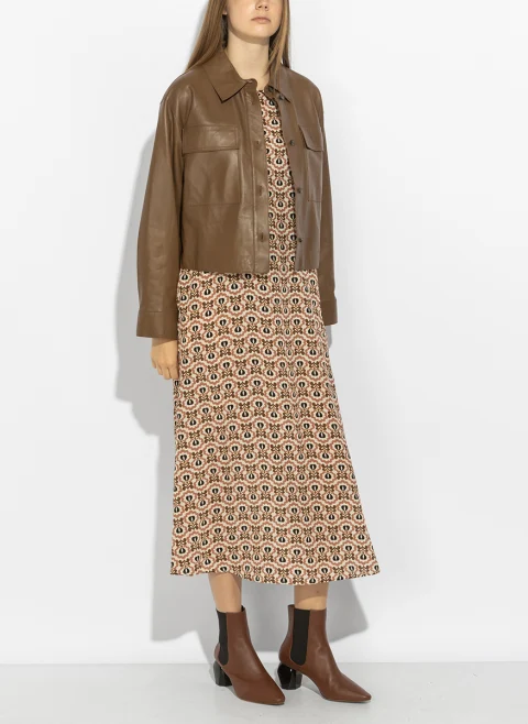 Кожено яке 'Shirt style' Weekend Max Mara Wkdpiovra — снимка 1