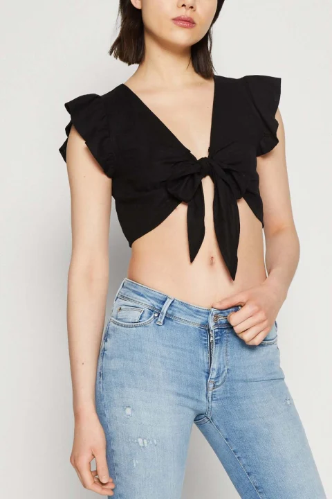 Top Vmmymilo Sl Crop Tie Top Wvn Ga 10282510 C-N10 black — снимка 2