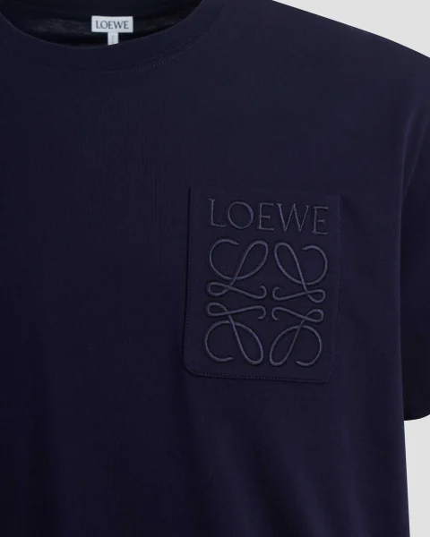 Cotton T-Shirt in Dark Navy — снимка 2