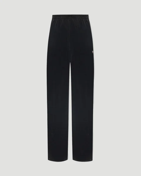 Velour Sweatpants with Logo