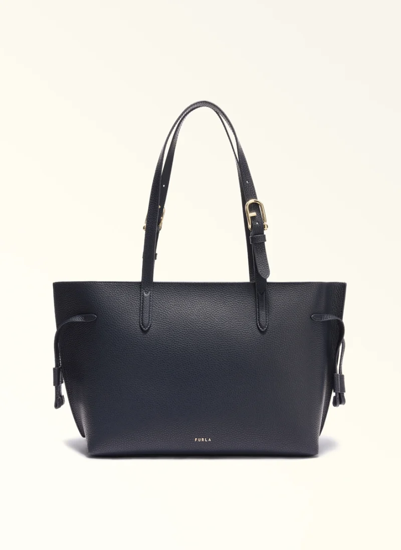 Кожена 'Tote' чанта Furla Ava Ink Blue