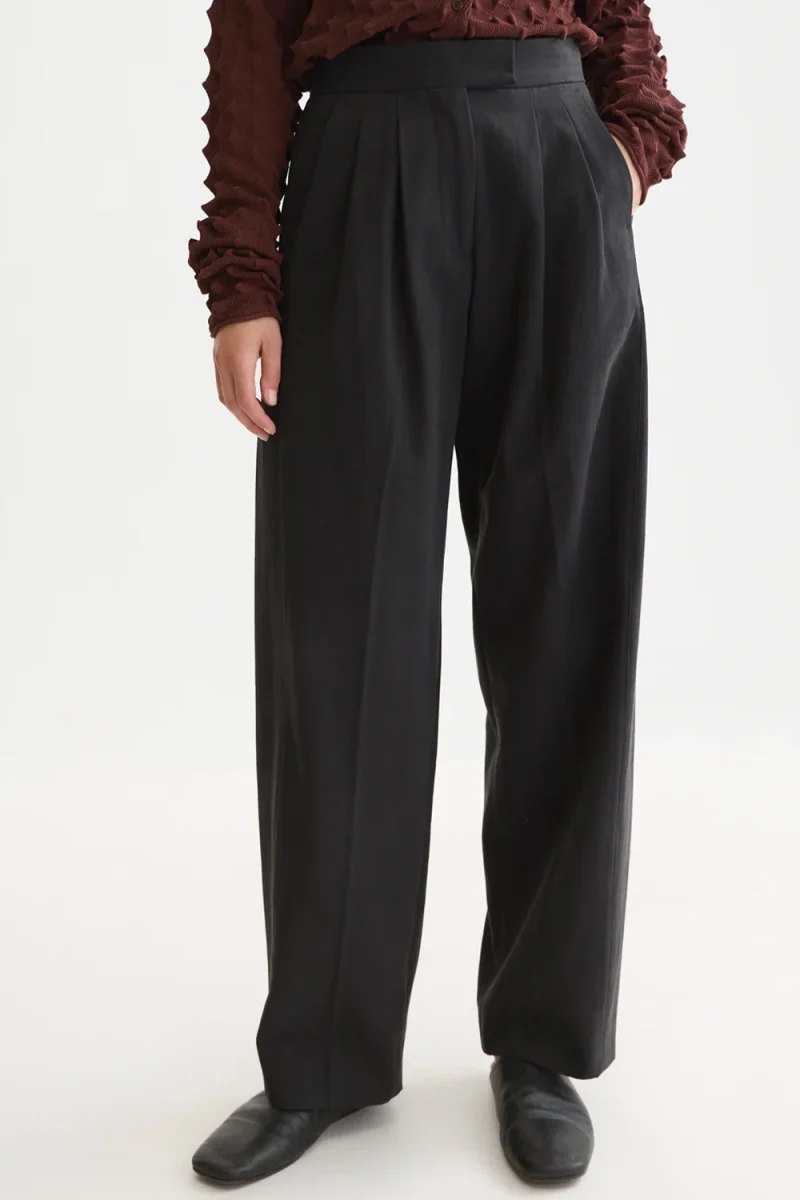 Панталон Quinn Mid Rise Wide Leg Gabardine ULH01704F 014 meteorite — снимка 2