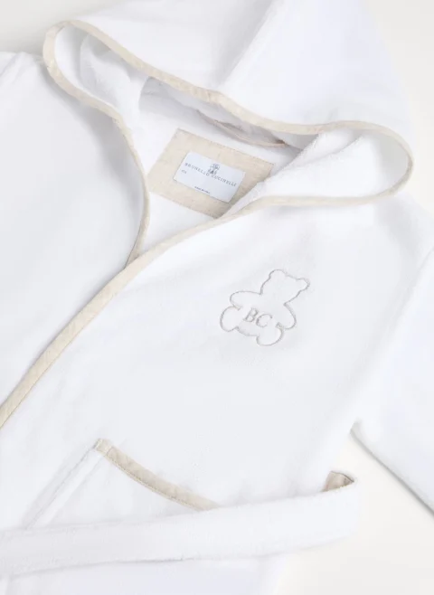 Халат за баня с контрастни детайли 'Bernie' Brunello Cucinelli Kids — снимка 3