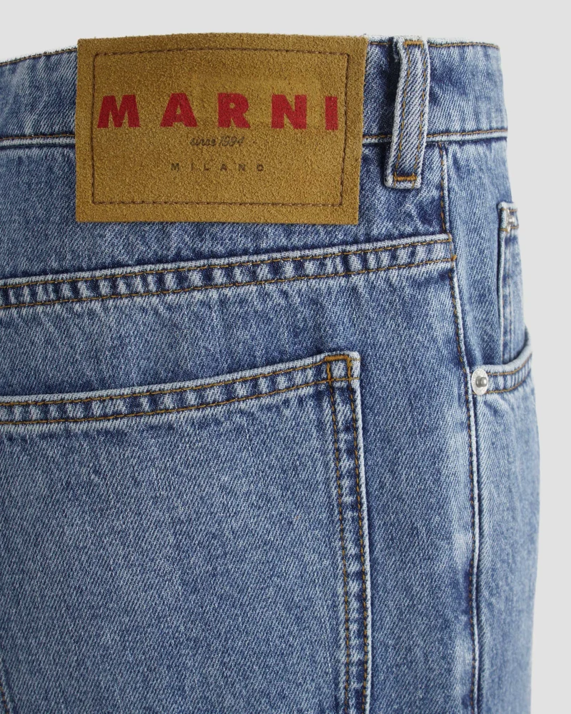 Blue Denim Trousers with Straight Leg — снимка 2