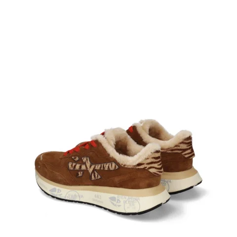 Дамски кафяви маратонки с вълна Lauryn 8532M Premiata — снимка 7