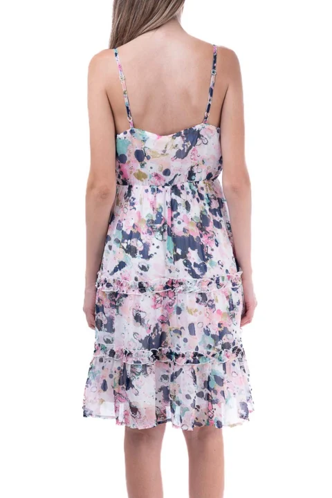 Рокля Vmkaya Short Singlet Frill Dress Wvn Ga 10267345 11-0602 tcx snow white — снимка 2