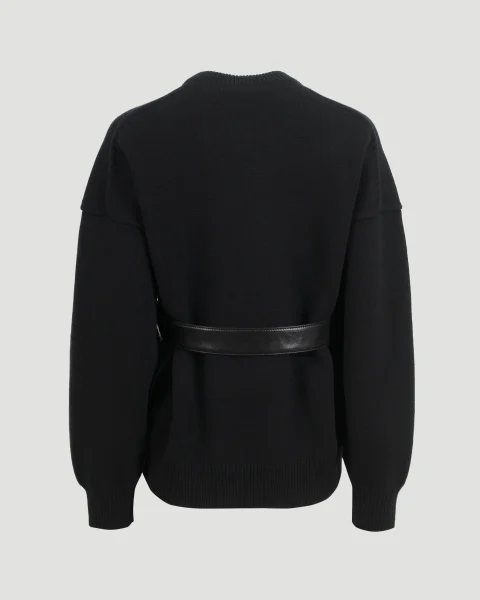 Draped Back Cardigan in Black — снимка 3