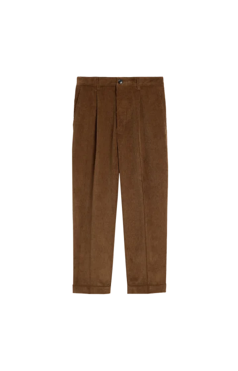 Brown Carrot-Fit Corduroy Cotton Trousers