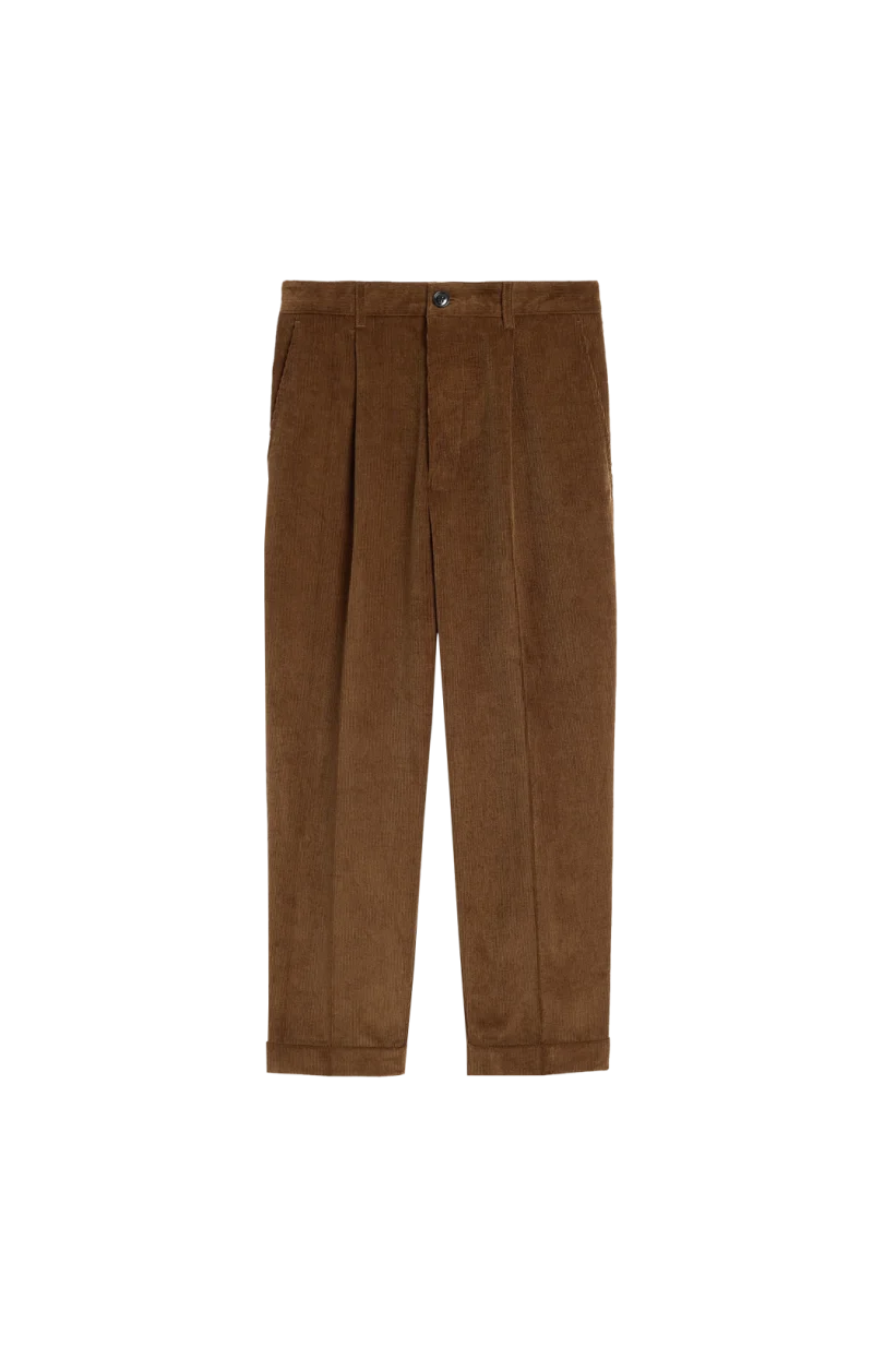 Brown Carrot-Fit Corduroy Cotton Trousers