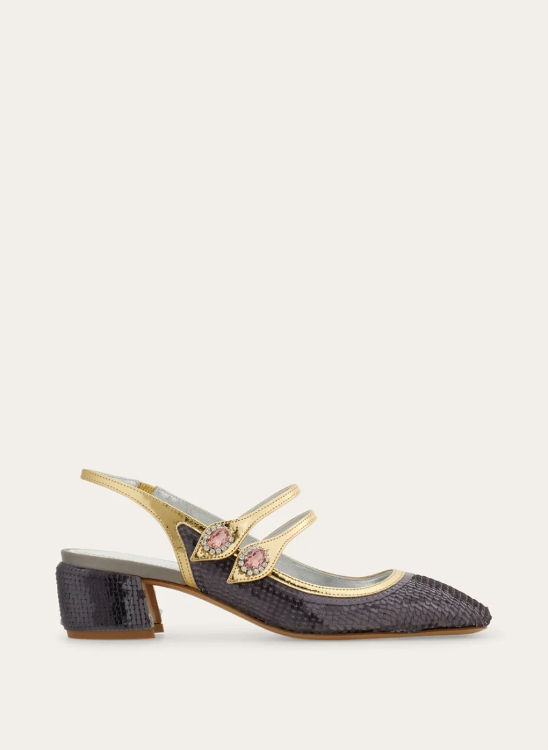 Обувки на ток с пайети Ferragamo