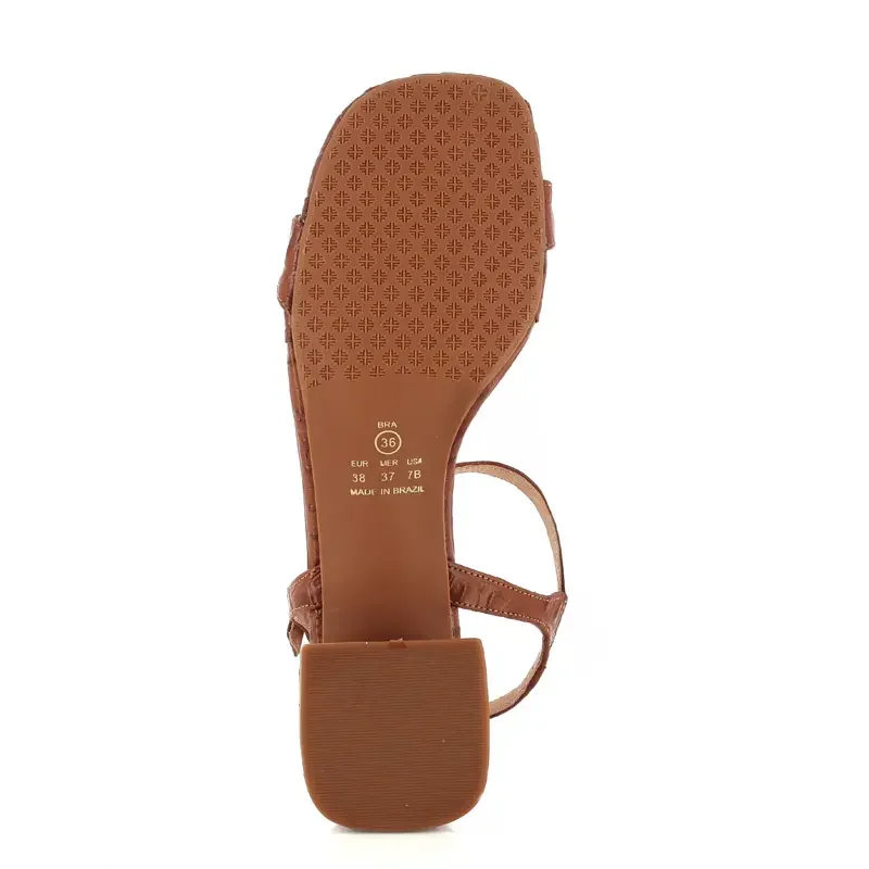 Дамски Сандали На Ток FERRUCCI – 2526004 CROCO CASTOR — снимка 4