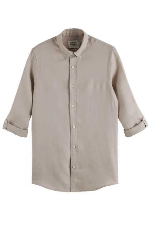Риза Regular Fit Linen 180016 SC030 highway grey