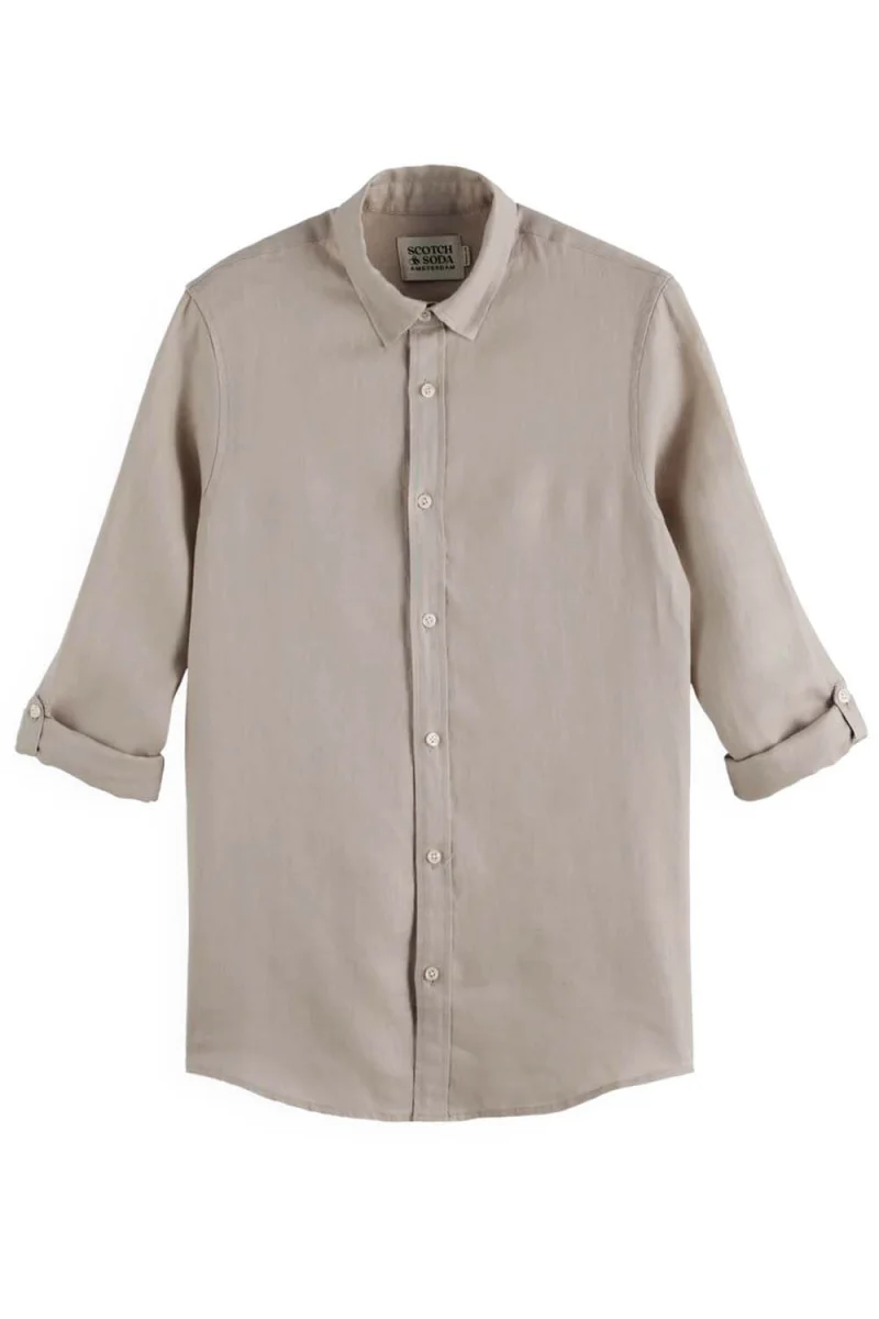 Риза Regular Fit Linen 180016 SC030 highway grey