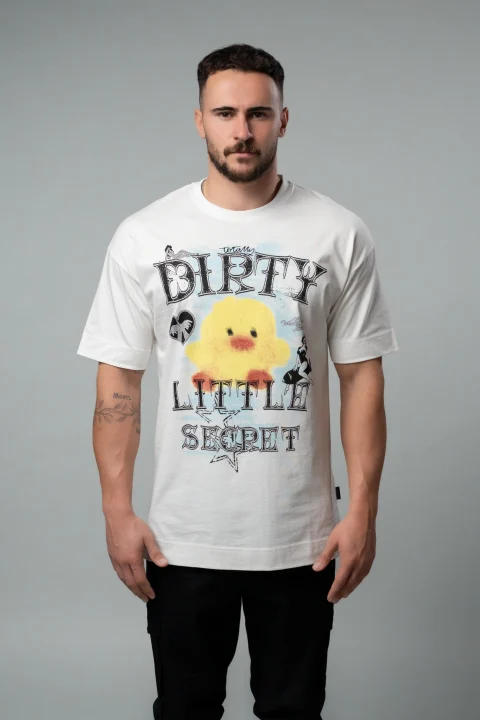 Бяла овърсайз тениска Little Secret M