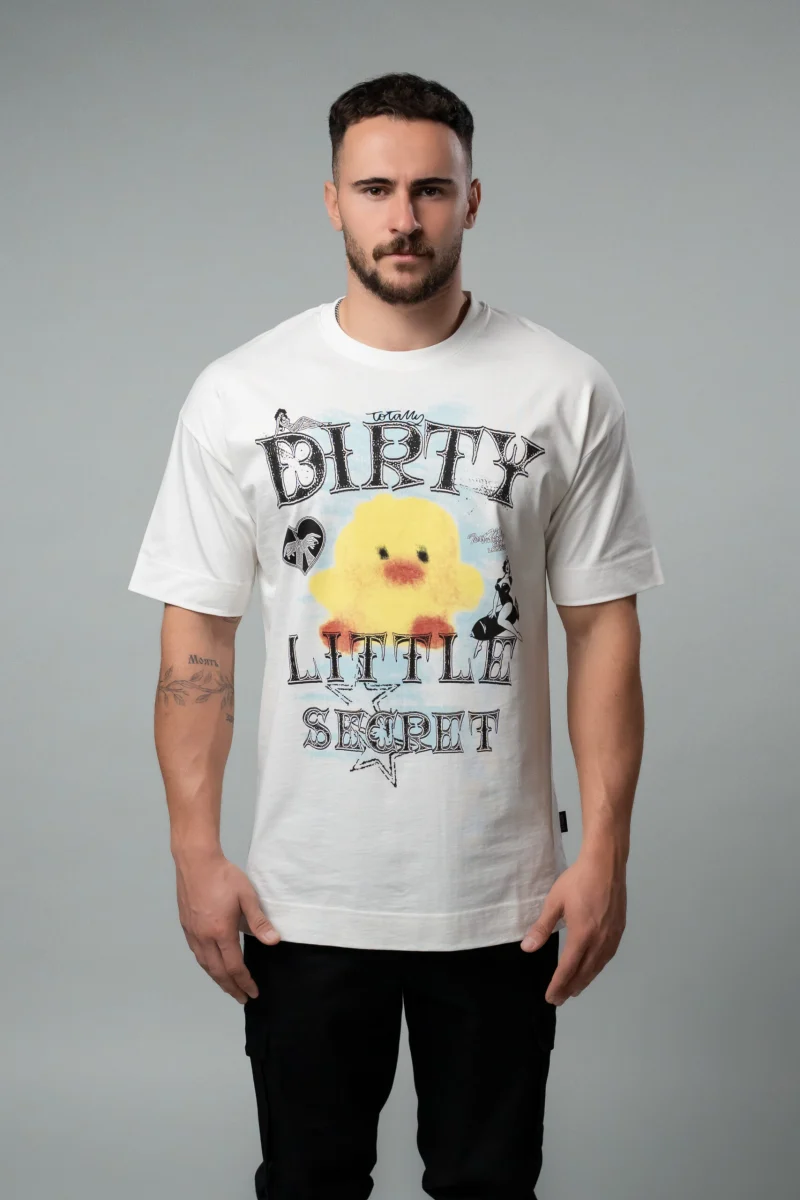 Бяла овърсайз тениска Little Secret M
