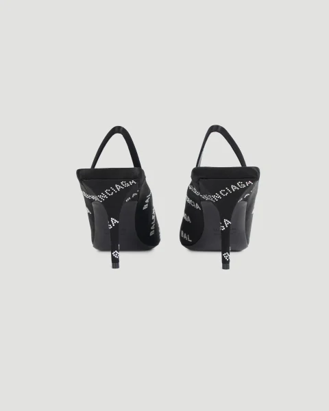 Square Knife Slingback Heels in Black — снимка 4