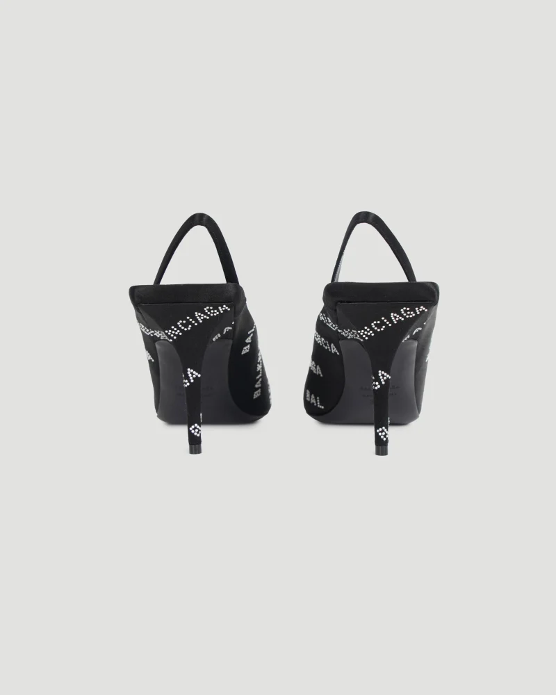 Square Knife Slingback Heels in Black — снимка 4
