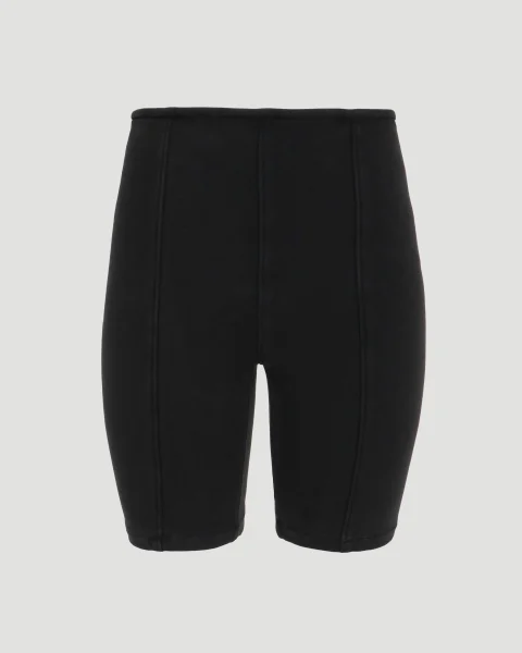 Bike Short in Black Heavy Stretch Terry