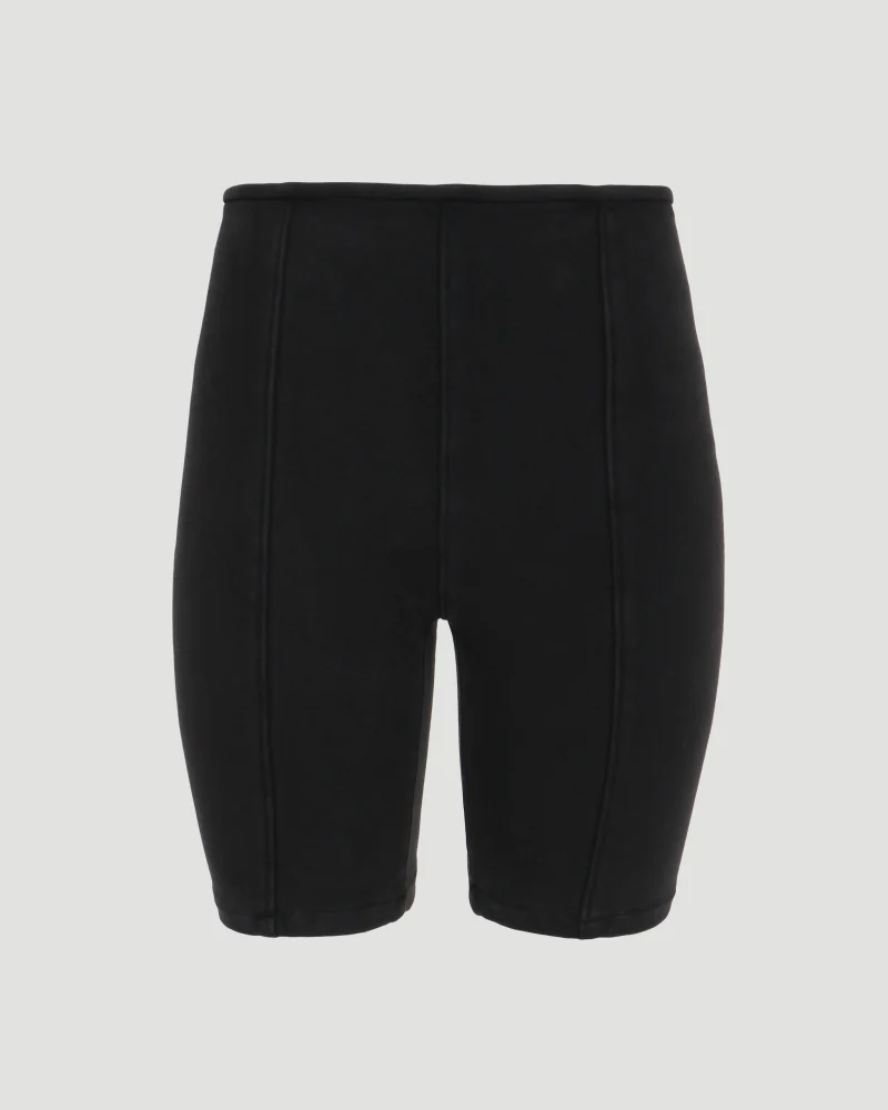 Bike Short in Black Heavy Stretch Terry