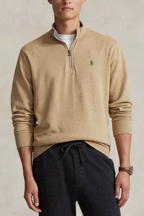 Суичър Double Knit Jersey-Lsl-Knt 710812963024 250 beige/khaki — снимка 2