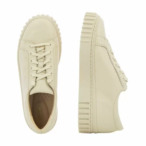 Дамски Сникърс CLARKS – 26176437 MAYHILL WALK CREAM LEATHER — снимка 4