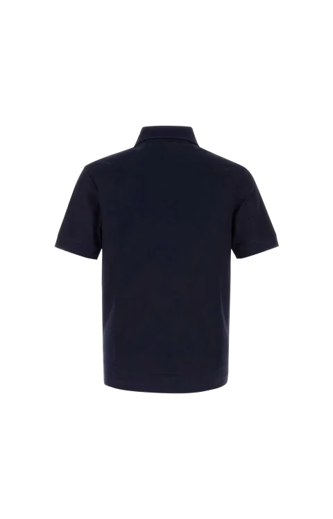 Metal Knight Cotton Polo Shirt in Navy — снимка 2