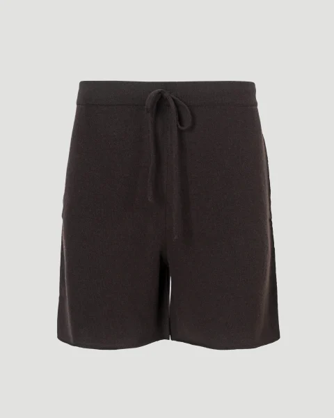 Cashmere Knit Shorts in Brown