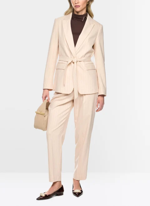 Сако с фино райе Marc Cain Collections — снимка 2