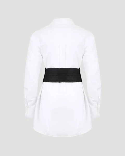 Belted Long-Sleeve Shirt Dress — снимка 2