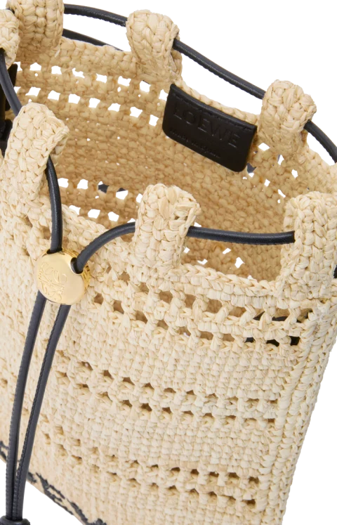 Drawstring Pocket in Raffia — снимка 4
