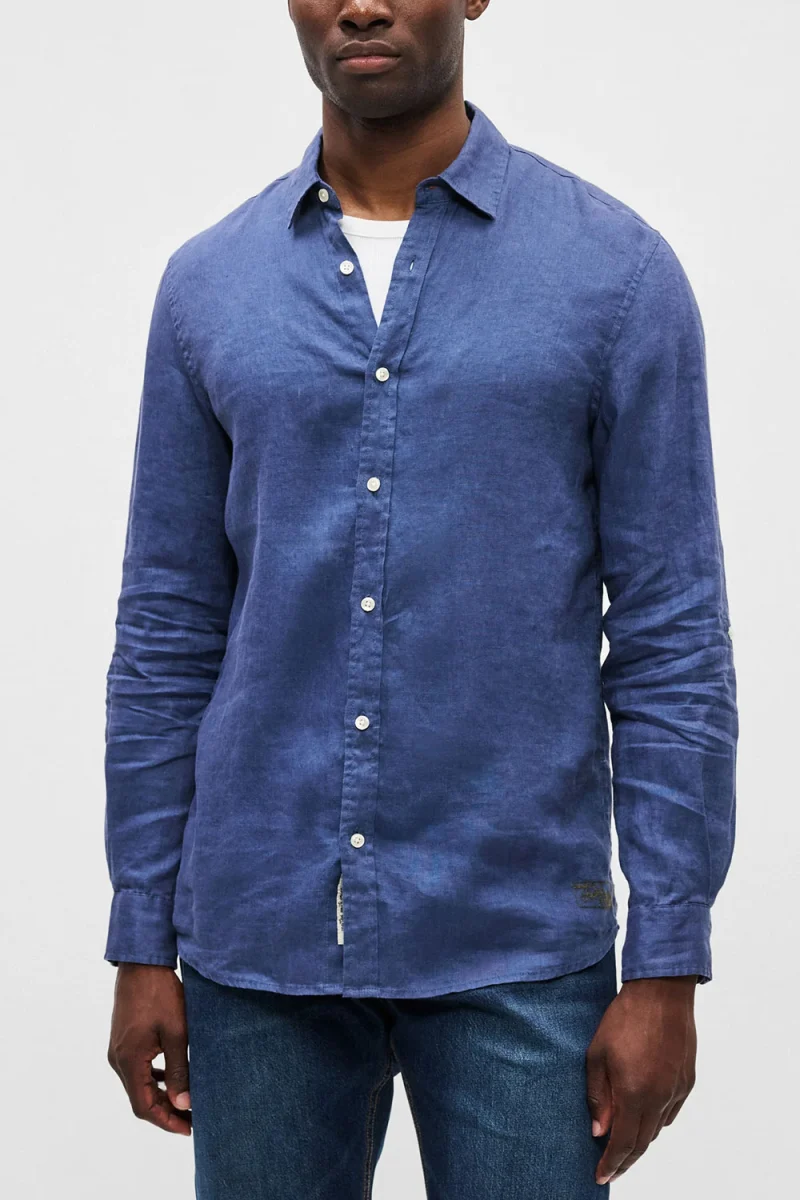 Риза Linen Regular Fit 182346 410 oceana — снимка 2