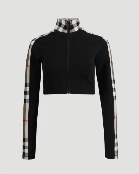 Vintage Check-Panel Cropped Top