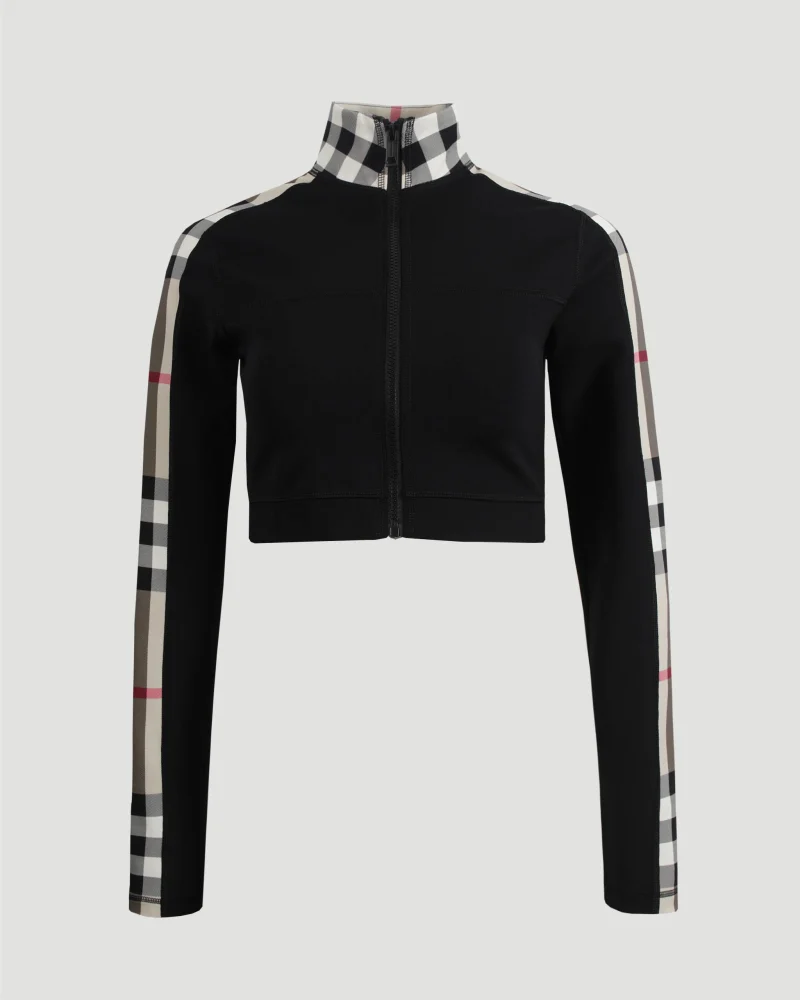 Vintage Check-Panel Cropped Top