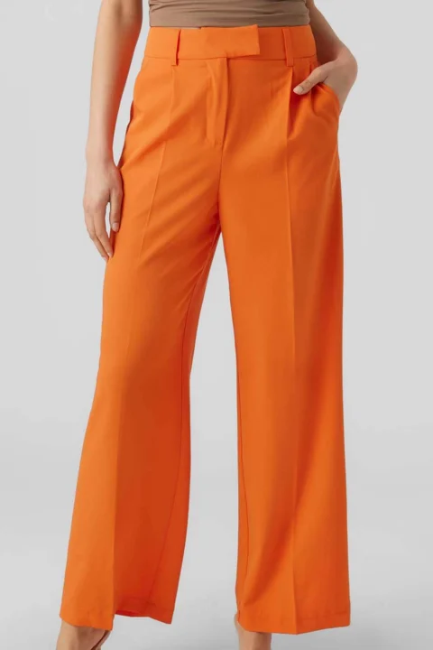 Панталон Vmzelda Hr Wide Pant 10286139 17-1361 TCX scarlet ibis — снимка 2